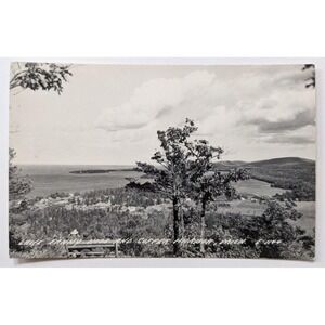 Scenic View of Lake Fanny Hooe & Copper Harbor Michigan MI VIntage RPPC Postcard